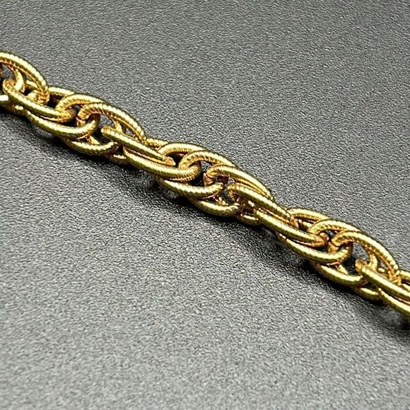 VTG Winking One Green Eyed Cat Pendant Gold Rope Chain Necklace - Picture 9 of 11